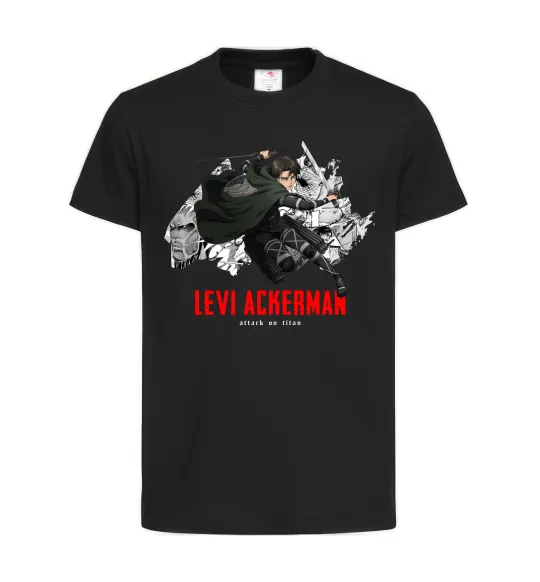 Дитяча футболка Levi Ackerman Чорний фото
