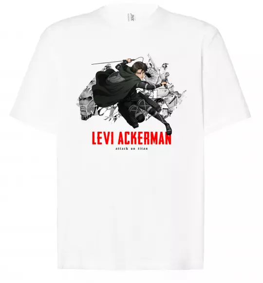 Футболка Оверсайз Levi Ackerman Белый фото