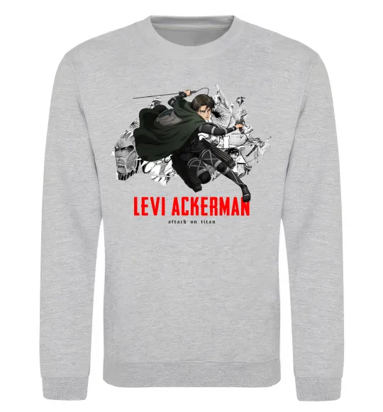 Світшот Levi Ackerman Сірий меланж фото
