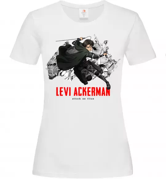 Женская футболка Levi Ackerman Белый фото