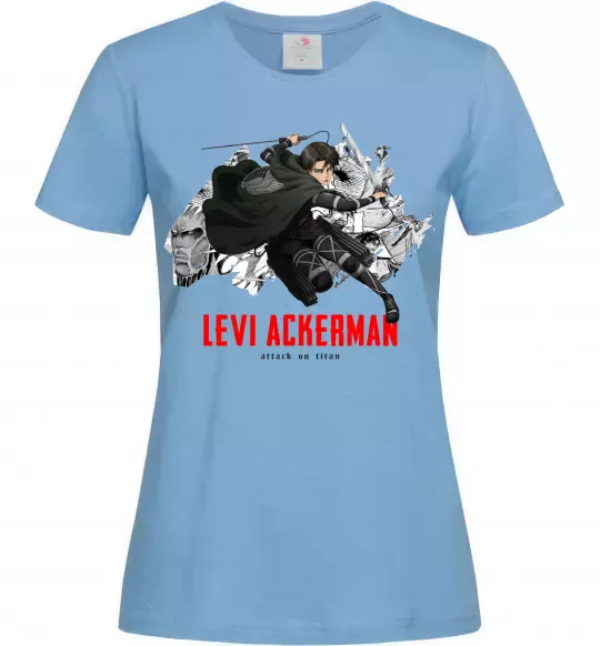 Женская футболка Levi Ackerman Голубой фото