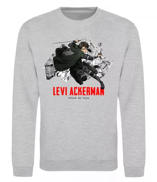 Світшот Levi Ackerman Сірий меланж фото