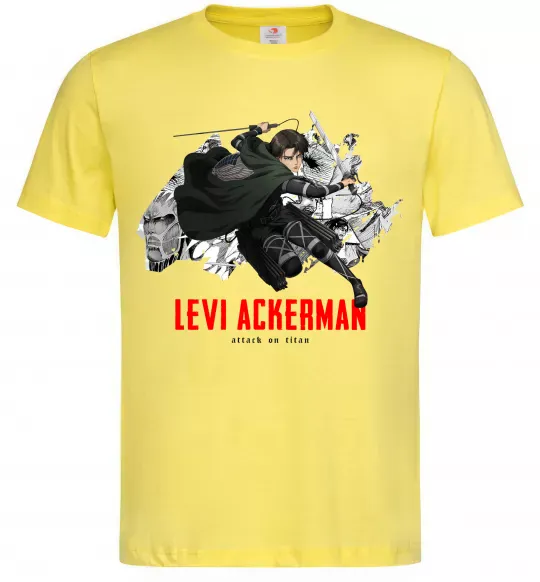 Мужская футболка Levi Ackerman Лимонный фото