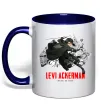 Чашка з кольоровою ручкою Levi Ackerman Глибокий темно-синій фото