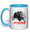 Чашка з кольоровою ручкою Levi Ackerman Блакитний фото