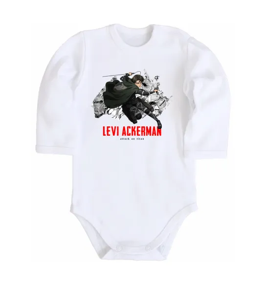 Дитячий бодік Levi Ackerman Білий фото