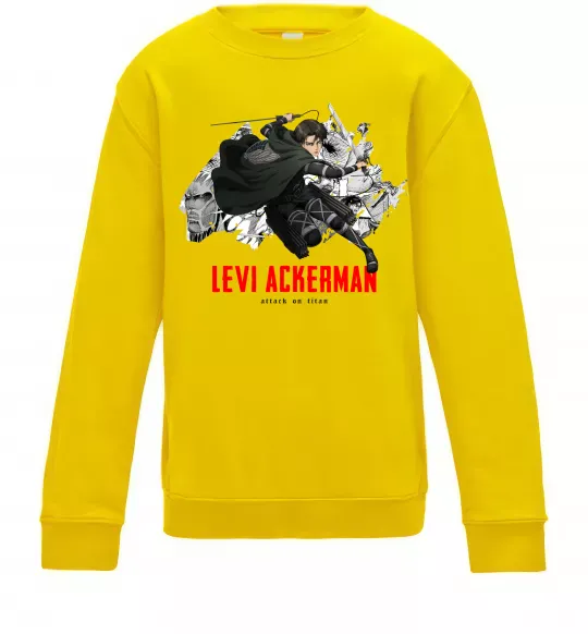 Детский Свитшот Levi Ackerman Солнечно желтый фото
