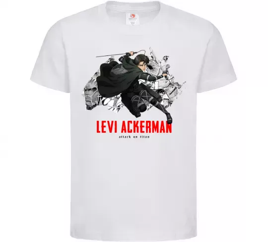 Дитяча футболка Levi Ackerman Білий фото