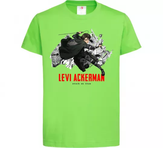 Дитяча футболка Levi Ackerman Лаймовий фото