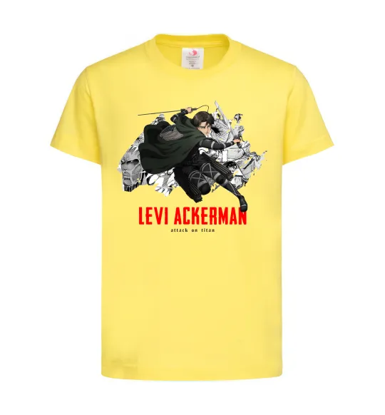 Дитяча футболка Levi Ackerman Лимонний фото
