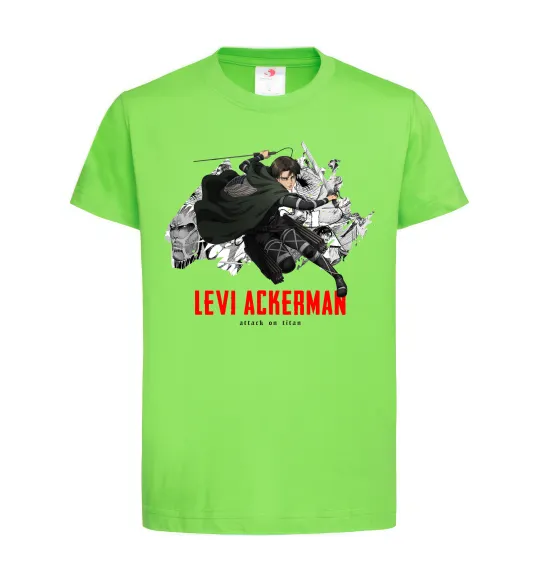 Дитяча футболка Levi Ackerman Лаймовий фото