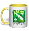 Чашка с цветной ручкой Dota 2 green Солнечно желтый фото