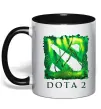 Чашка с цветной ручкой Dota 2 green Черный фото