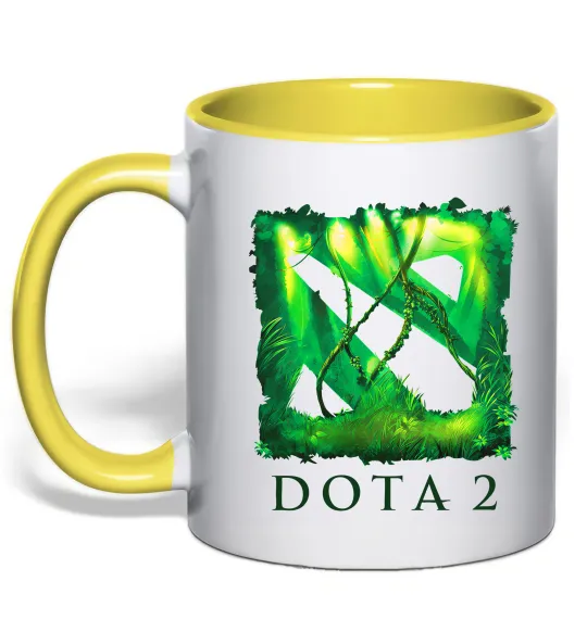 Чашка з кольоровою ручкою Dota 2 green Лимонний фото