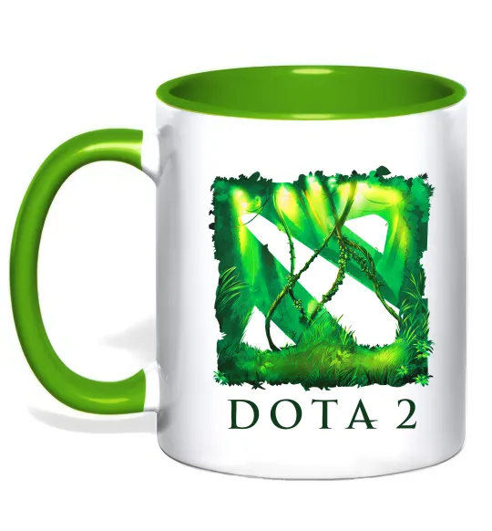 Чашка з кольоровою ручкою Dota 2 green Лаймовий фото