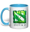 Чашка с цветной ручкой Dota 2 green Голубой фото