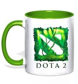Чашка с цветной ручкой Dota 2 green