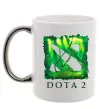 Чашка с цветной ручкой Dota 2 green Серебро фото