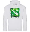 Мужская толстовка (худи) Dota 2 green Серый меланж фото