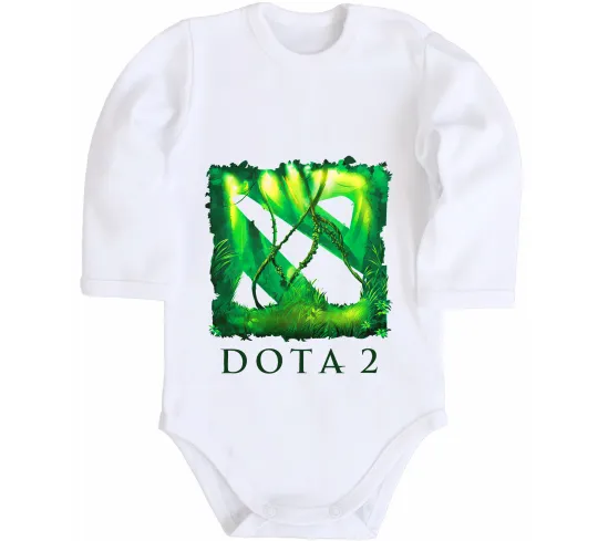 Детский боди Dota 2 green Белый фото