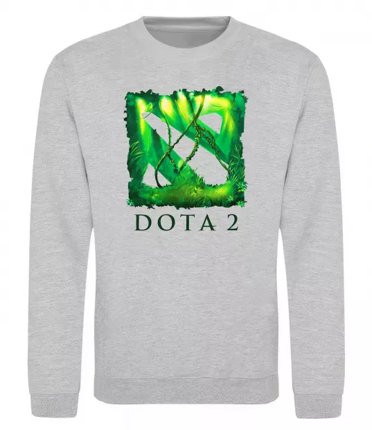 Свитшот Dota 2 green Серый меланж фото