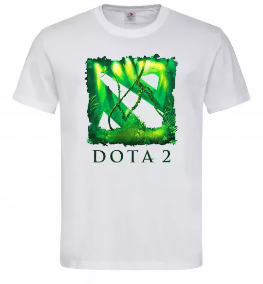 Мужская футболка Dota 2 green Белый фото