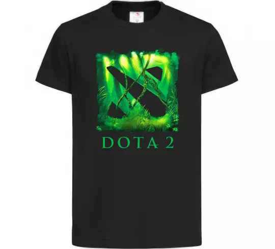Детская футболка Dota 2 green Черный фото