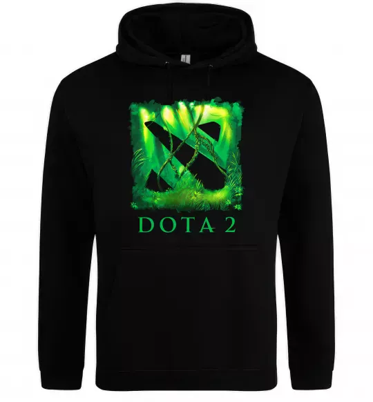 Мужская толстовка (худи) Dota 2 green Черный фото