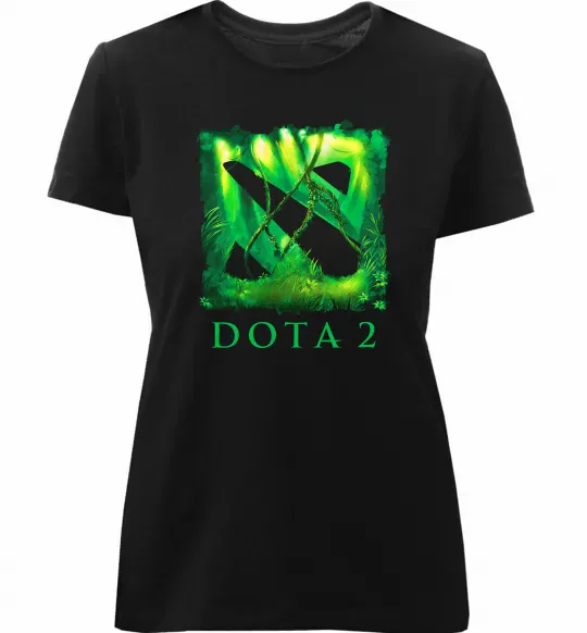 Жіноча преміум футболка Dota 2 green Чорний фото