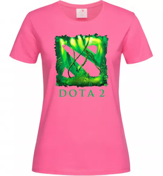 Женская футболка Dota 2 green Ярко-розовый фото