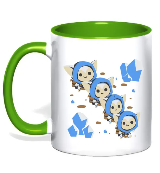 Чашка з кольоровою ручкою Dota 2 Meepo Лаймовий фото