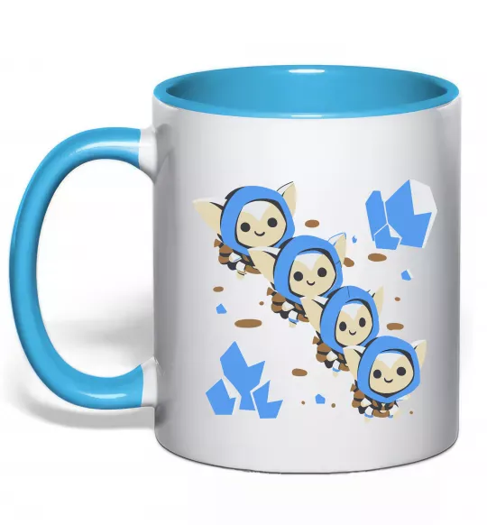 Чашка з кольоровою ручкою Dota 2 Meepo Блакитний фото