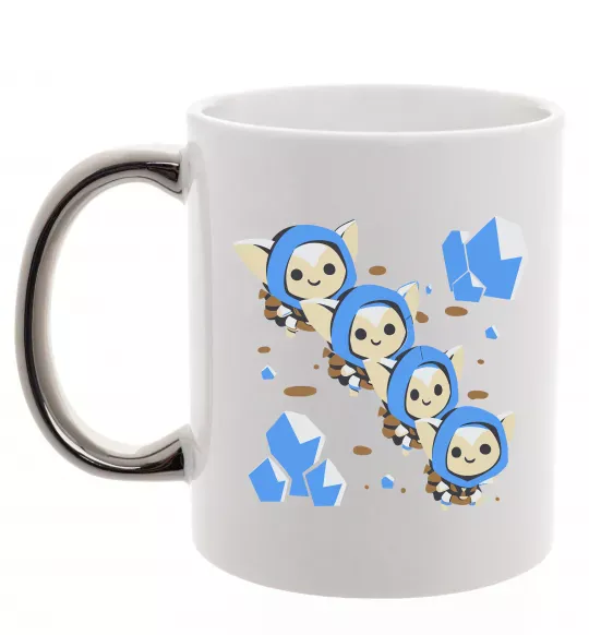 Чашка з кольоровою ручкою Dota 2 Meepo Срібло фото