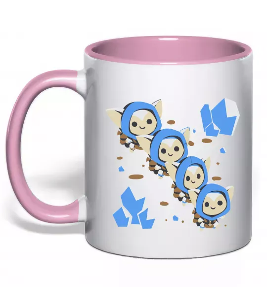 Чашка з кольоровою ручкою Dota 2 Meepo Ніжно рожевий фото