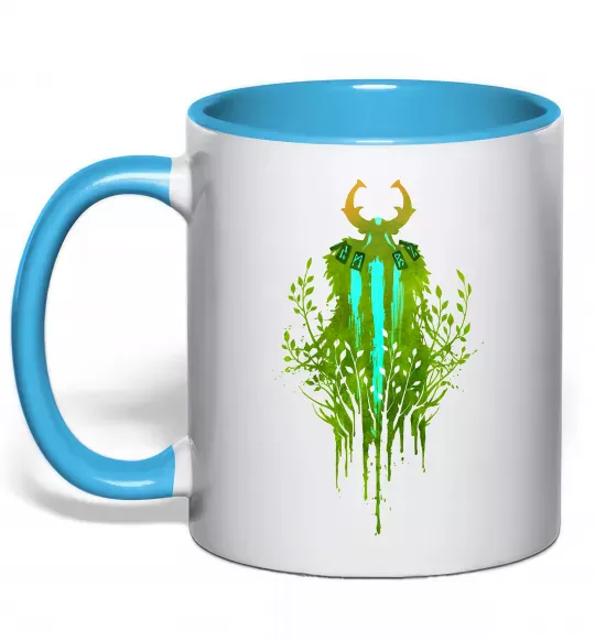 Чашка с цветной ручкой Dota 2 Nature`s prophet Голубой фото