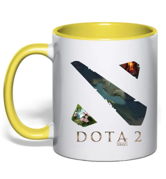 Чашка з кольоровою ручкою Dota Valve Лимонний фото