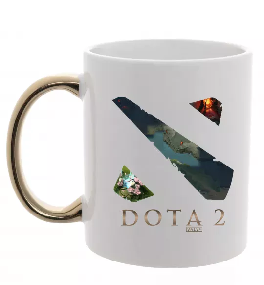 Чашка с цветной ручкой Dota Valve Золото фото