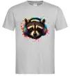 Чоловіча футболка Єнот в навушниках Сірий фото