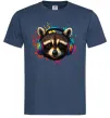Чоловіча футболка Єнот в навушниках Темно-синій фото