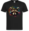 Чоловіча футболка Єнот в навушниках Чорний фото