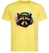 Чоловіча футболка Єнот в навушниках Лимонний фото