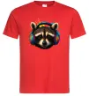 Чоловіча футболка Єнот в навушниках Червоний фото