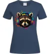 Женская футболка Єнот в навушниках Темно-синий фото