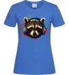 Женская футболка Єнот в навушниках Ярко-синий фото