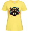 Женская футболка Єнот в навушниках Лимонный фото