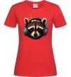 Женская футболка Єнот в навушниках Красный фото