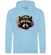 Чоловіча толстовка (худі) Єнот в навушниках Блакитний фото