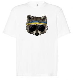 Футболка Оверсайз Єнот в окулярах з прапором