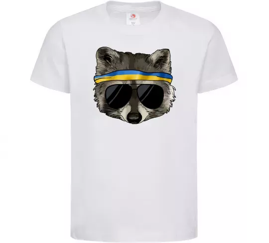 Детская футболка Єнот в окулярах з прапором Белый фото