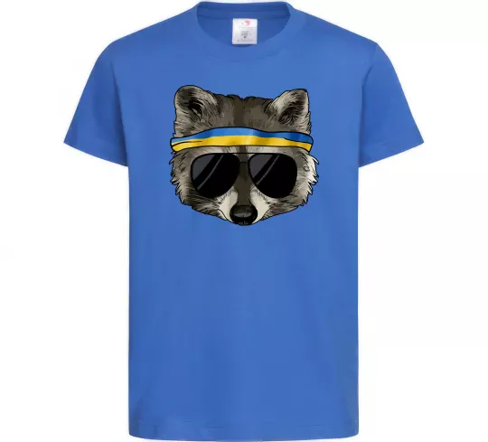 Детская футболка Єнот в окулярах з прапором Ярко-синий фото